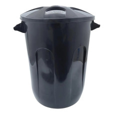 Cesto Fechado Com Tampa 60 Litros Eco Nature Cor Preto - Jaguar Plásticos